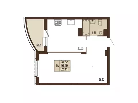 1-к кв. Владимирская область, Владимир ул. Мира, 5 (52.11 м)