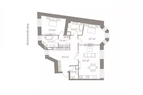 3-комнатная квартира: Москва, улица Большая Полянка, 44 (119 м)