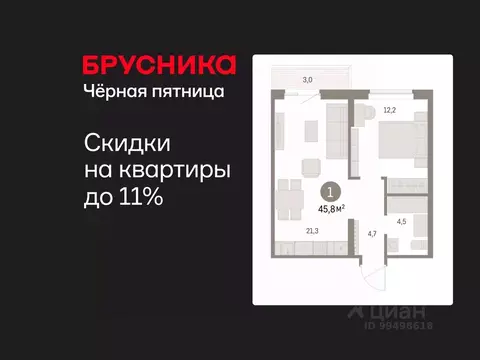 1-к кв. Курганская область, Курган Центральный жилрайон, Дом Кино ...