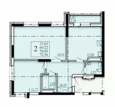 2-к кв. Башкортостан, Уфа Затон-Восточный жилрайон, Паруса жилой ...