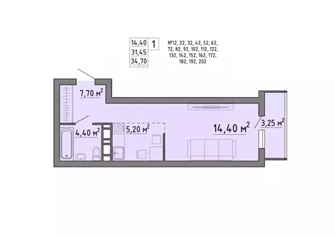 1-к кв. Липецкая область, Липецк Агрономическая ул. (34.95 м)