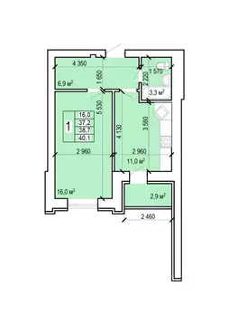 1-к кв. Саратовская область, Энгельс Новобазарная ул., 4 (40.1 м)