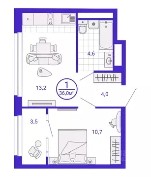 1-к кв. Свердловская область, Екатеринбург Уктус жилрайон, Астон ...