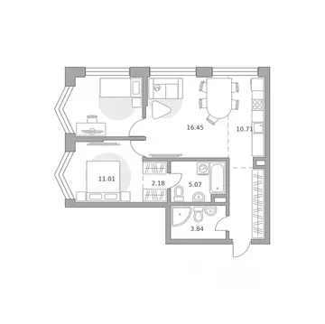 3-к кв. Москва ул. Народного Ополчения (66.45 м)