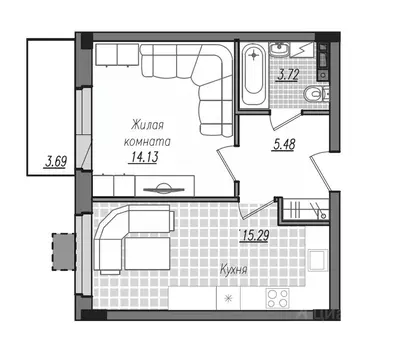 1-к кв. Смоленская область, Смоленск ул. Александра Степанова, 14 ...