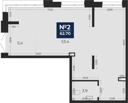 Помещение свободного назначения (62.7 м)