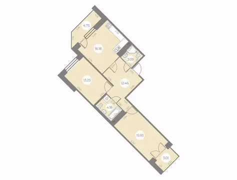 2-комнатная квартира: Санкт-Петербург, улица Маршала Захарова, 8 ...