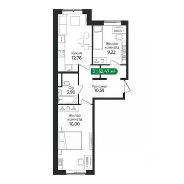 2-к кв. Ленинградская область, Сертолово Всеволожский район, Сертолово ...