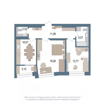 2-к кв. Башкортостан, Уфа ул. Пархоменко, 156Ж (62.7 м)