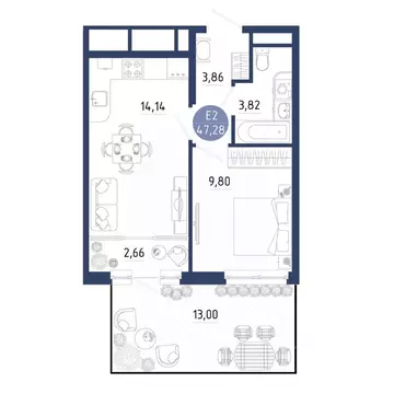 1-к кв. Рязанская область, Рязанский муниципальный округ, с. Дядьково ...