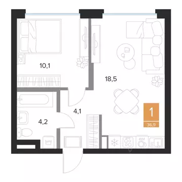 1-к кв. Курская область, Курск Парковый квартал Чувства жилой комплекс ...