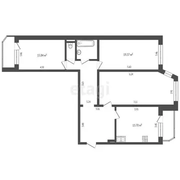 3-комнатная квартира: Тюмень, Широтная улица, 104 (97 м)