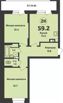 2-к кв. Новосибирская область, Новосибирский район, Станционный ...