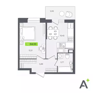 1-к кв. Ленинградская область, Кудрово г. Всеволожский район, ...