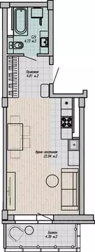 1-к кв. Свердловская область, Нижний Тагил ул. Победы, 57 (33.7 м)