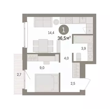 1-к кв. Свердловская область, Екатеринбург Сортировочный жилрайон, ...