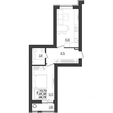 1-к кв. Мордовия, Саранск Химмаш жилрайон, 4-й мкр,  (44.15 м)
