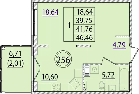 1-к кв. Санкт-Петербург пос. Шушары, ул. Соколиная, 4к1 (39.75 м)