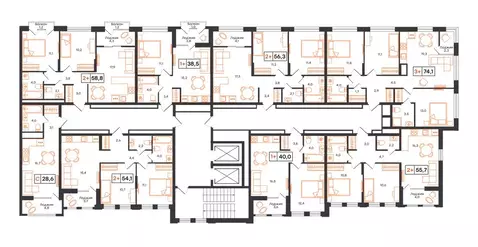 3-комнатная квартира: Тюмень, ЖК UNO (74.1 м)