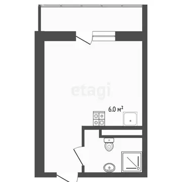 Квартира-студия: Патрушева, улица Николая Гоголя, 1 (24.8 м)