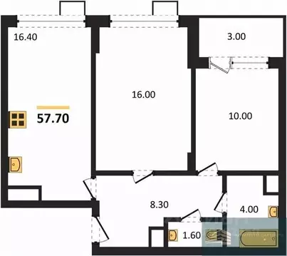 2-к кв. Воронежская область, Воронеж бул. Содружества, 6 (57.7 м)