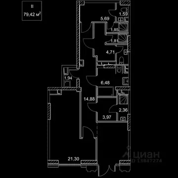 Торговая площадь в Москва 2-й Хорошевский проезд, 7С8 (79 м)