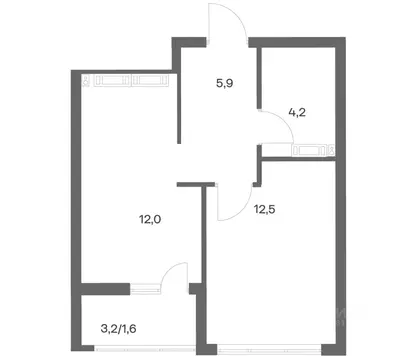 1-к кв. Калининградская область, Калининград ул. Юрия Гагарина, 30 ...