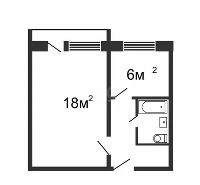 1-комнатная квартира: Бакал, улица Пугачёва, 8 (30.1 м)