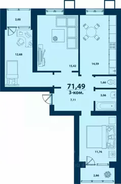 3-к кв. Башкортостан, Уфа городской округ, д. Ветошниково Город ...