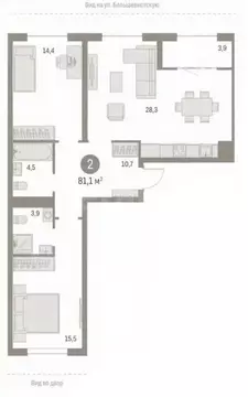 3-комнатная квартира: Новосибирск, Большевистская улица, 43 (81 м)