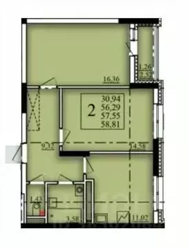 2-к кв. Башкортостан, Уфа Затон-Восточный жилрайон, Паруса жилой ...