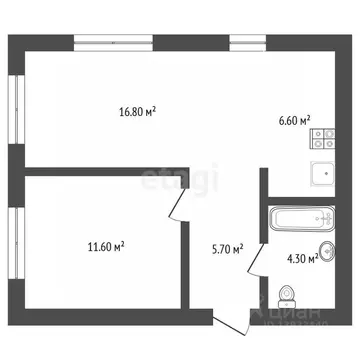 1-к кв. Тюменская область, Тюмень ул. Республики, 204к7 (45.3 м)
