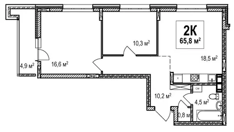 2-к кв. Нижегородская область, Нижний Новгород просп. Гагарина, 36к4 ...