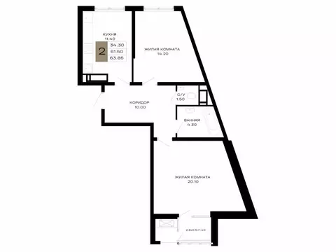2-комнатная квартира: Краснодар, Школьный микрорайон, Школьная улица, ...