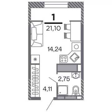 1-к кв. Рязанская область, Рязань Петра и Февронии жилой комплекс ...