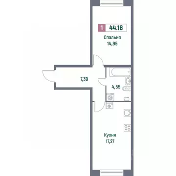 1-к кв. Ленинградская область, Мурино Всеволожский район, просп. ...