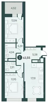 2-к кв. Курганская область, Курган Малиновые высоты жилой комплекс ...