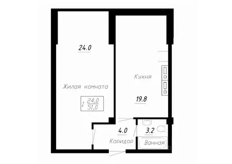 1-к кв. Ставропольский край, Ессентуки  (51.0 м)