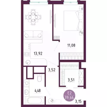 1-к кв. Тульская область, Тула ул. Купцов Гречихиных (39.66 м)