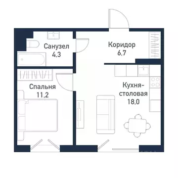 1-к кв. Челябинская область, Челябинский городской округ, пос. ...