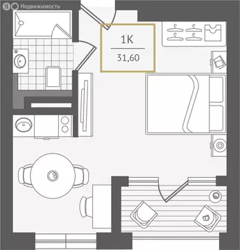 1-комнатная квартира: Сочи, улица Ленина, 280А (32 м)