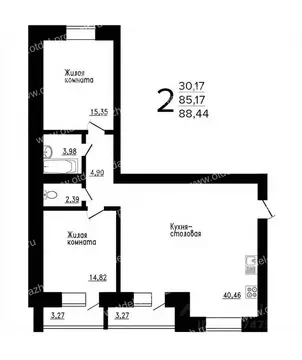 3-к кв. Воронежская область, Семилуки ул. Маяковского, 37/4 (81.0 м)