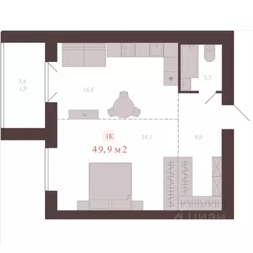 1-к кв. Алтайский край, Новоалтайск ул. Южсиба, 52А (49.9 м)
