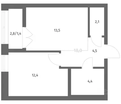 1-к кв. Ленинградская область, Ломоносовский район, Аннинское ...