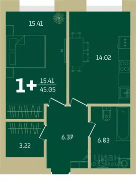 1-к кв. Башкортостан, Уфа Революционная ул., 39/4 (45.05 м)