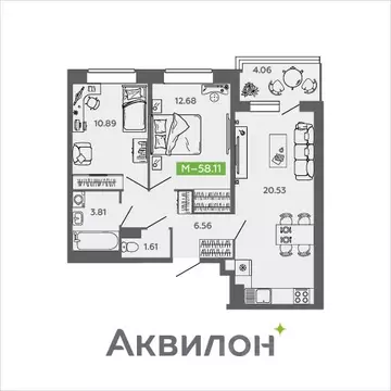 2-к кв. Архангельская область, Северодвинск И-1 кв-л, Аквилон Нео ...