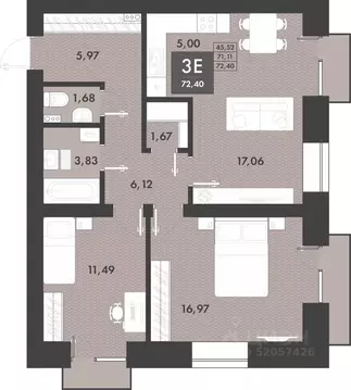 3-к кв. Забайкальский край, Чита Проезжая ул., 4 (71.4 м)