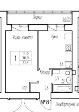 1-к кв. Самарская область, Волжский район, Смышляевка городское ...