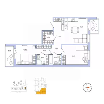 2-к кв. Ленинградская область, Гатчина ул. Чехова, 39к2 (80.1 м)