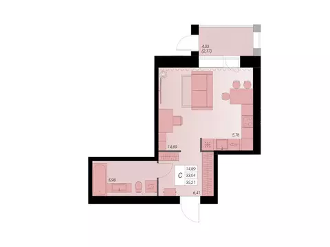 Квартира-студия: Архангельская область, Северодвинск (35.21 м)